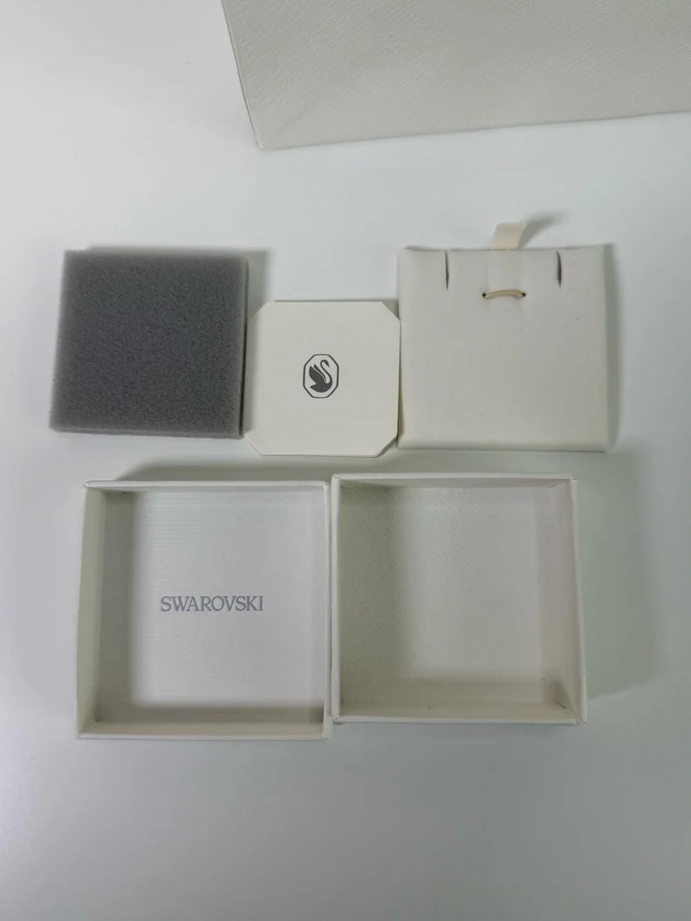Swarovski Empty Jewelry Gift Box Set Bag Ribbon Packaging Bundle White